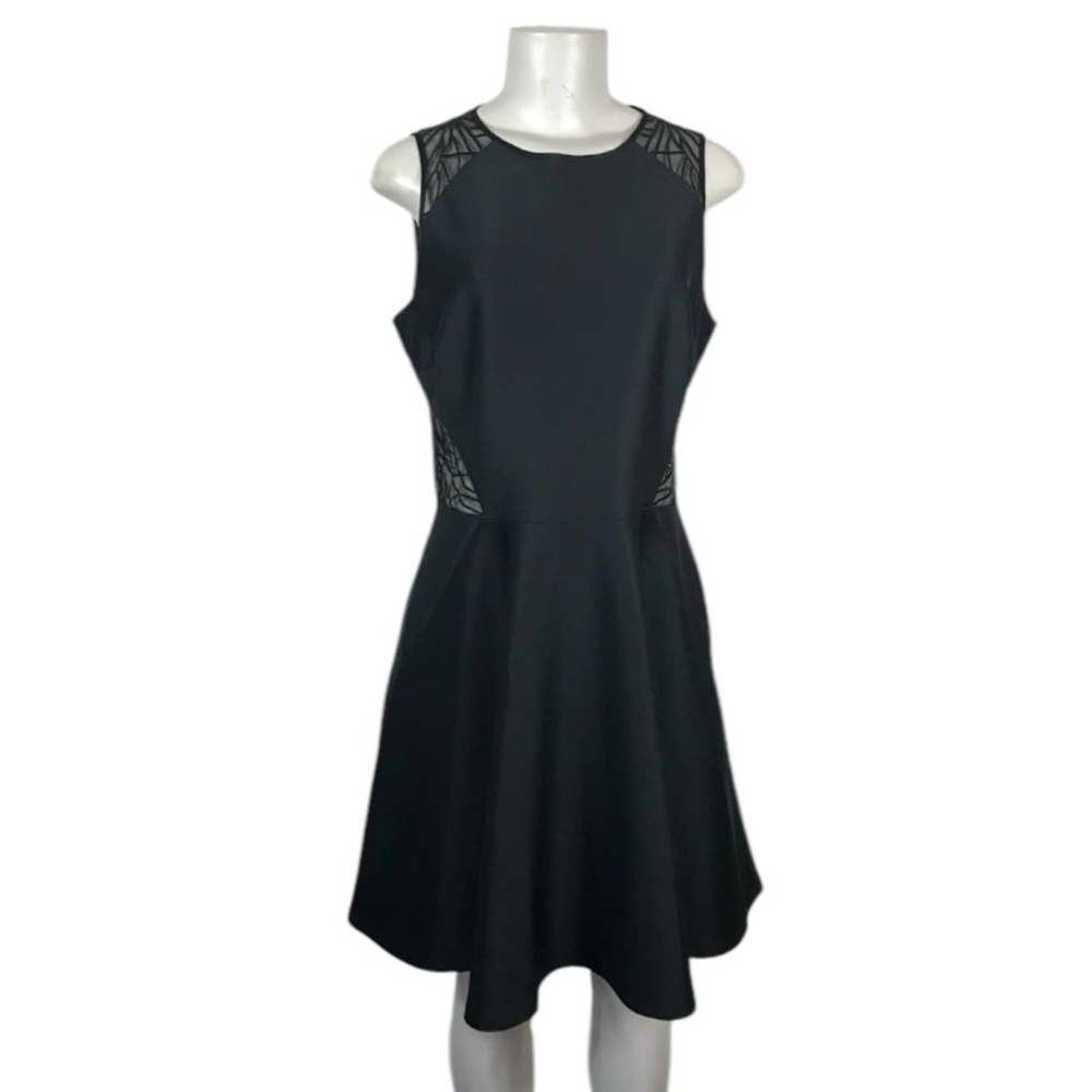 Ted Baker Dress Sheer Lace Party Fit Flare Skater Sleeveless Rose Gold Luxury XS